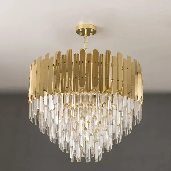 round gold chandelier