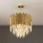 tiered crystal chandelier