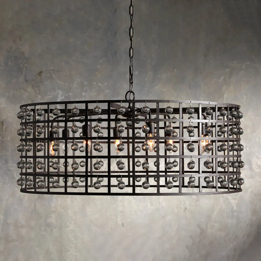 la cage 8 light chandelier in bronze