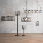 la cage 8 light chandelier in bronze