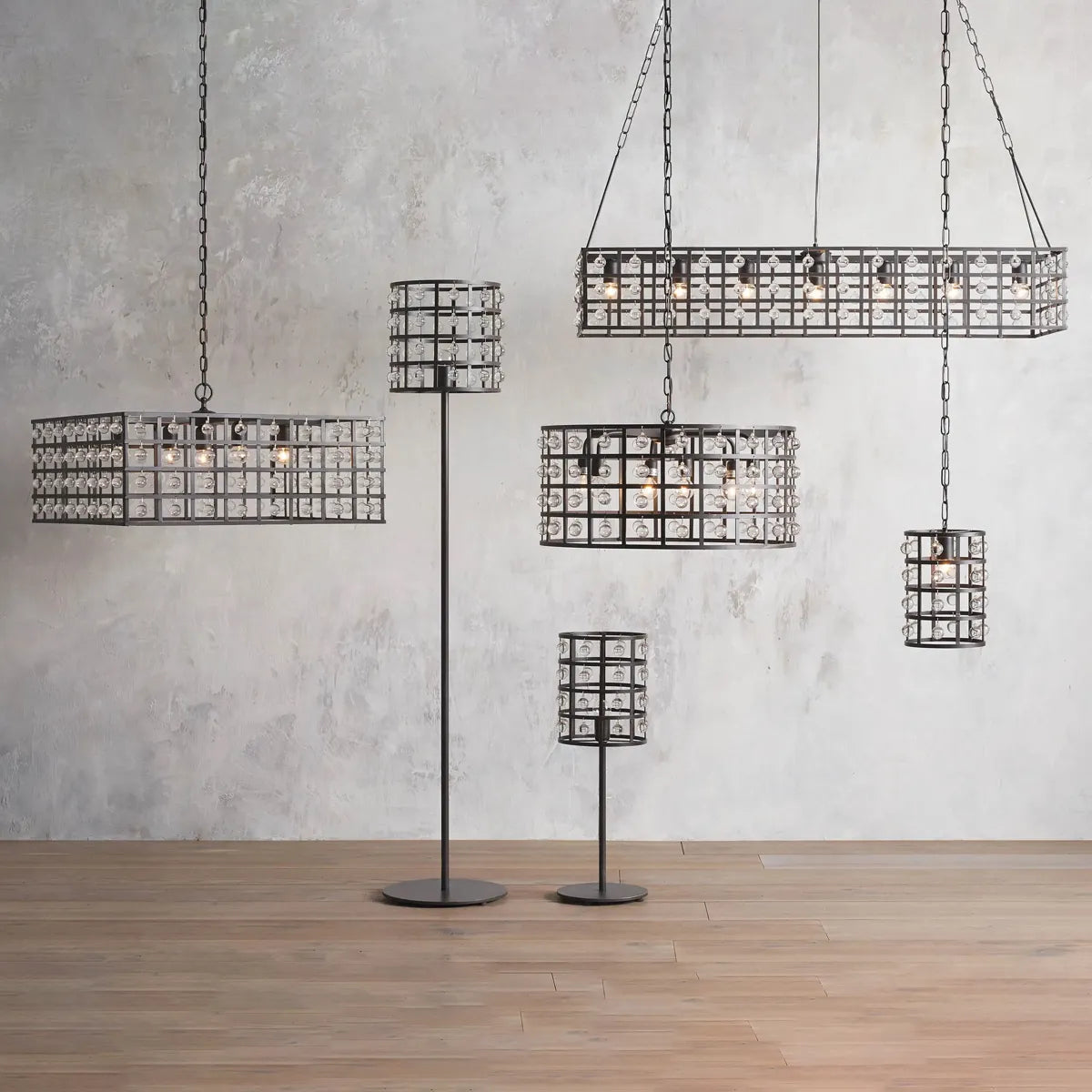 la cage 8 light chandelier in bronze