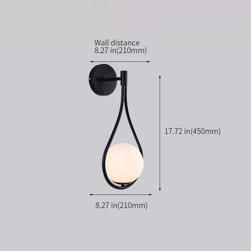 minimalist glass shade ball sconce