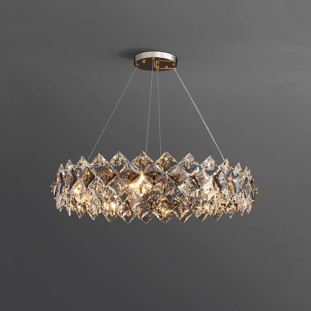 round clear chandelier