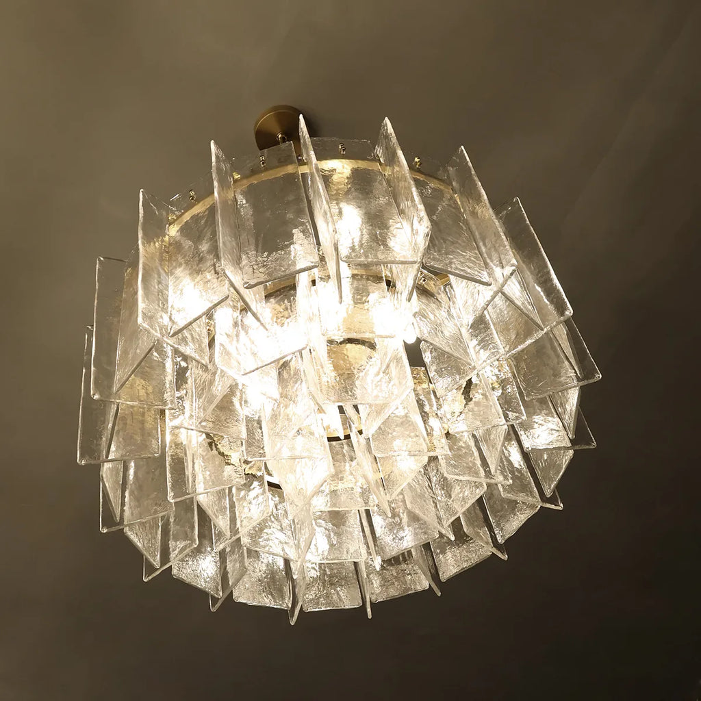 lattice glass round chandelier