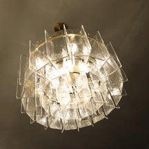 lattice glass round chandelier