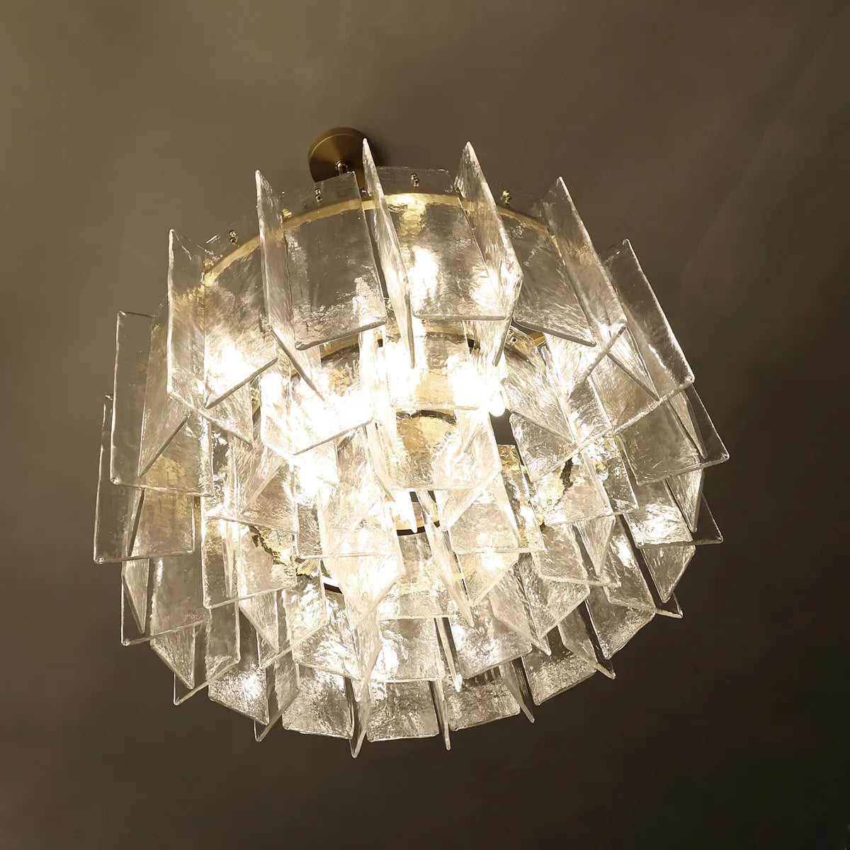 lattice glass round chandelier