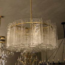 lattice glass round chandelier