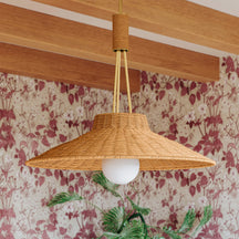 Laudine Wicker Pendant — Woven Hanging Light with Warm Dappled Glow