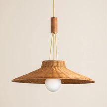 Laudine Wicker Pendant — Woven Hanging Light with Warm Dappled Glow