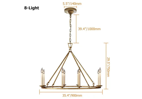 brass round chandelier lamp