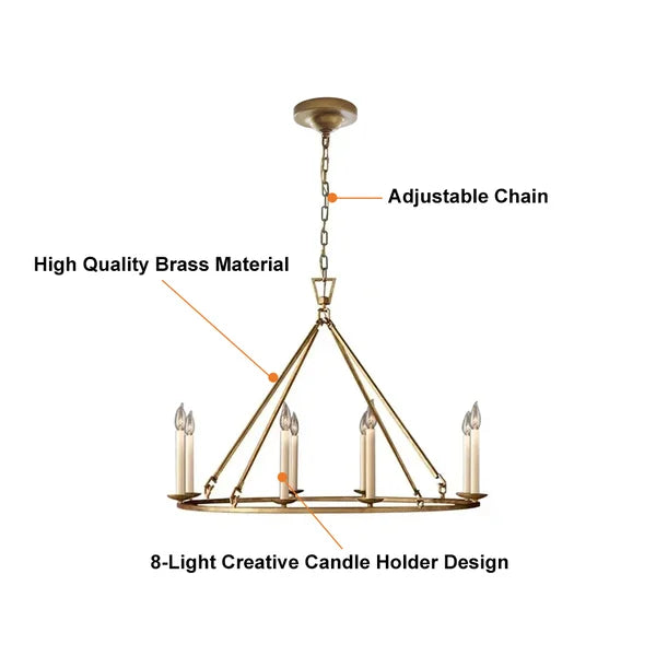 brass candle holder round chandelier
