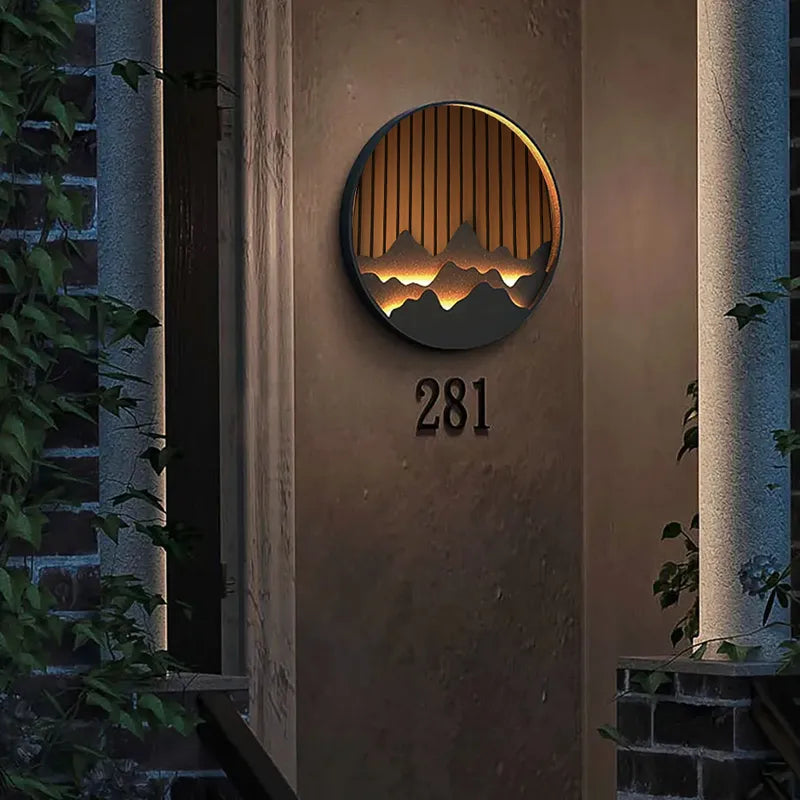layered mountain pattern sconce