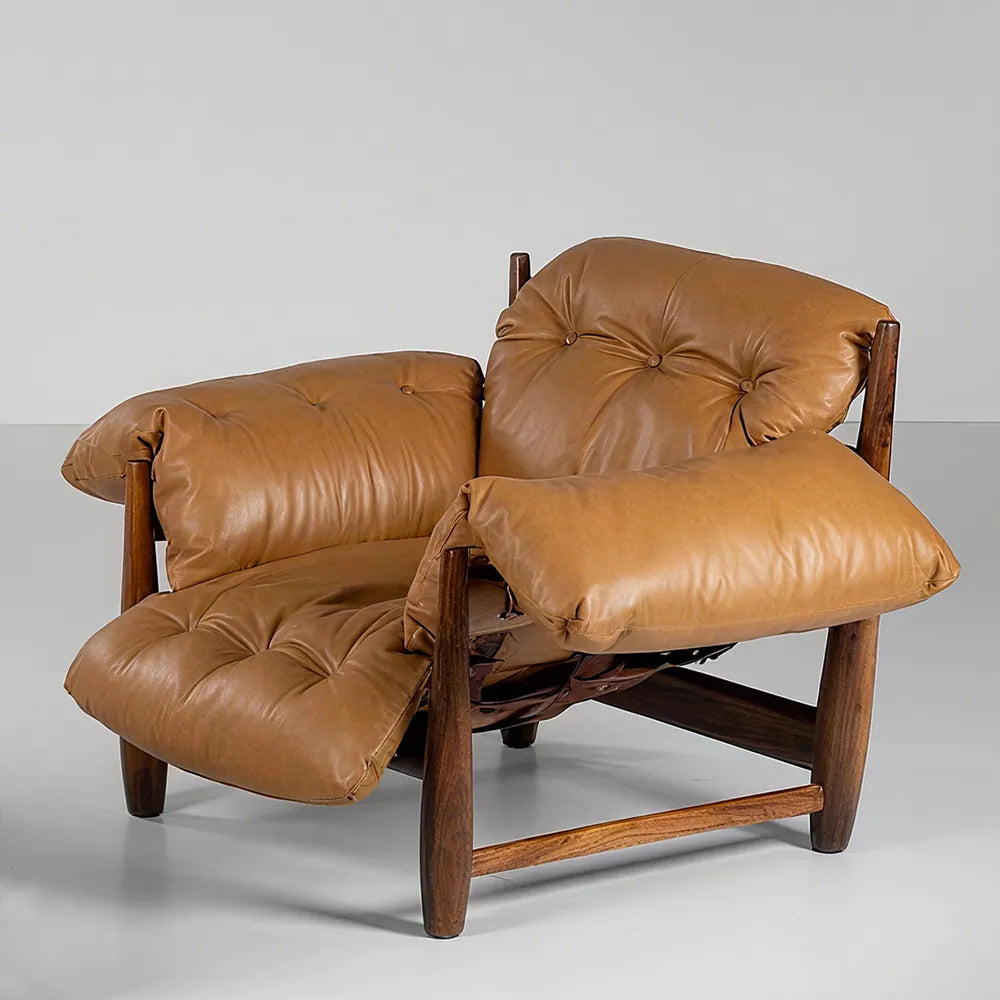 Leather Arm Chair without Ottoman – Mid Century Chair for Stylish Living Room Seating - View 5