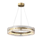 led brushed brass ring chandelier