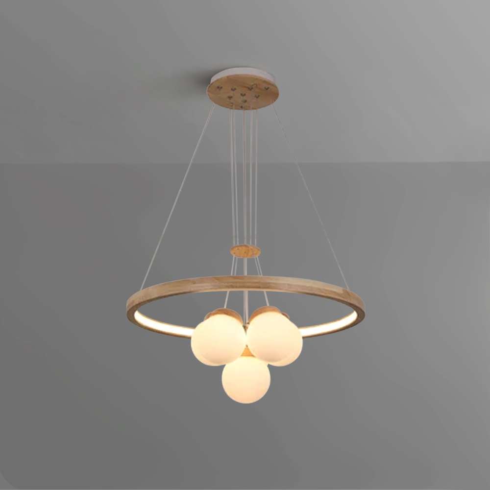natural wood chandelier