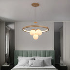 modern natural wood chandelier