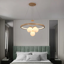 modern natural wood chandelier