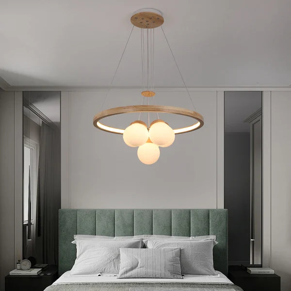 modern natural wood chandelier