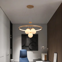 wood chandelier