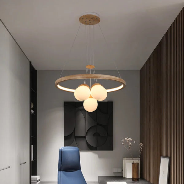 wood chandelier