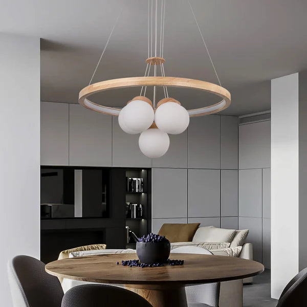natural wood chandelier