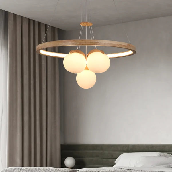 nordic natural wood chandelier
