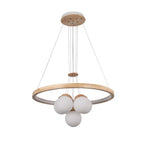 led natural wood chandelier