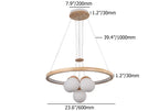 nordic led natural wood chandelier