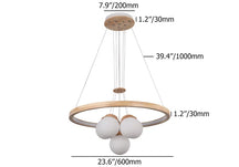 nordic led natural wood chandelier