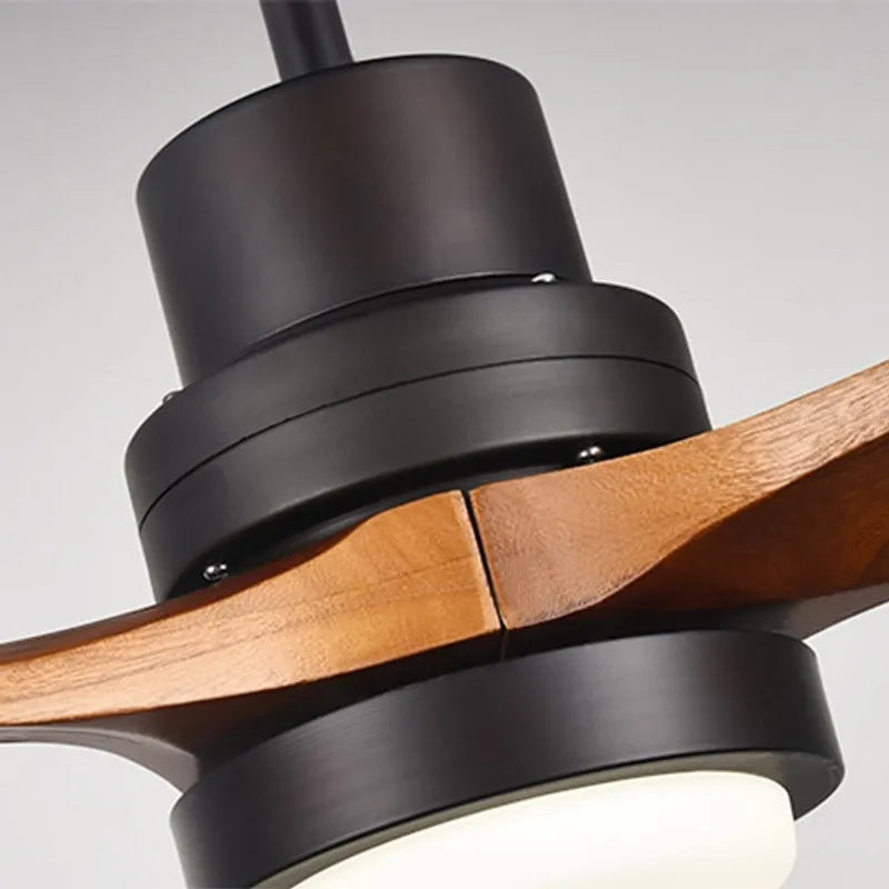 led walnut ceiling fan light
