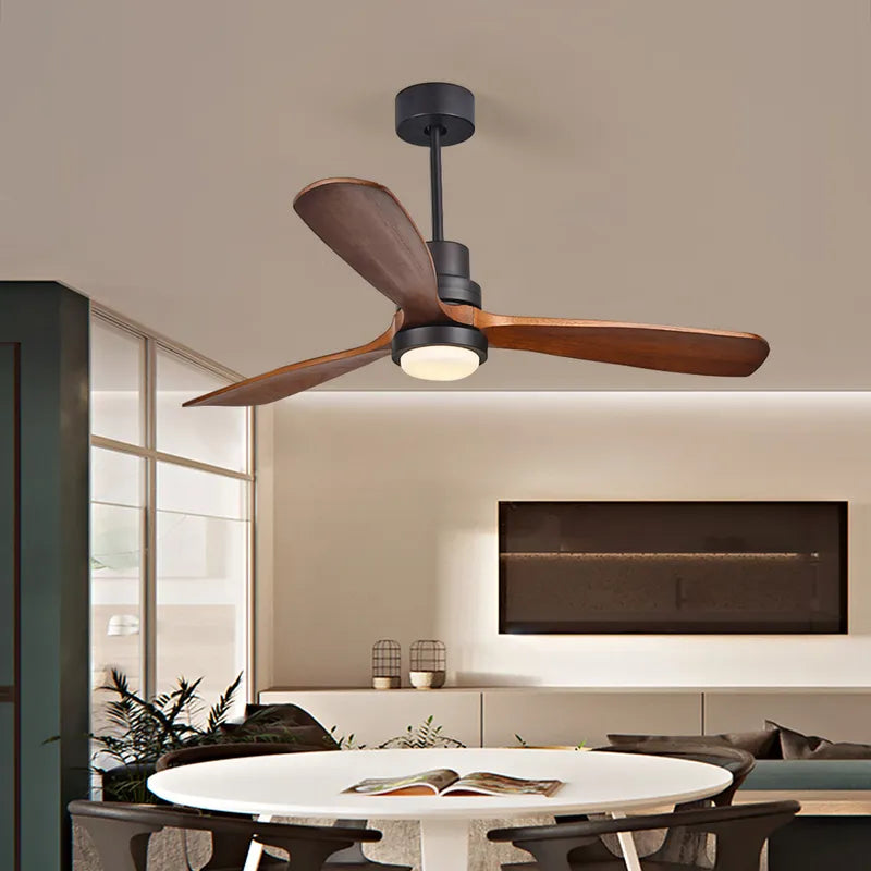 led walnut ceiling fan