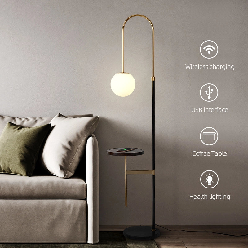contemporary lamp with shelves