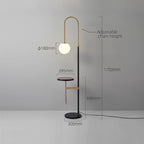 floor lamp with shelves