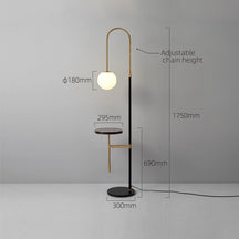 floor lamp with shelves