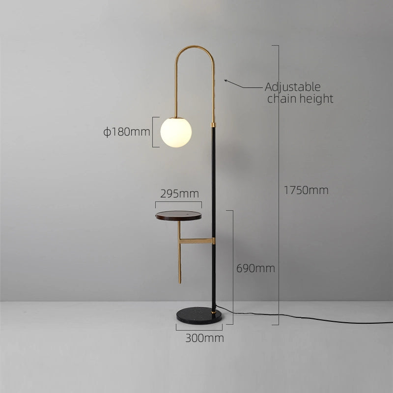 floor lamp with shelves