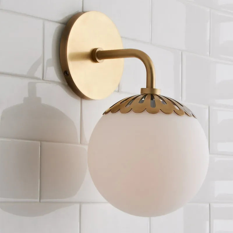 globe shade wall sconce