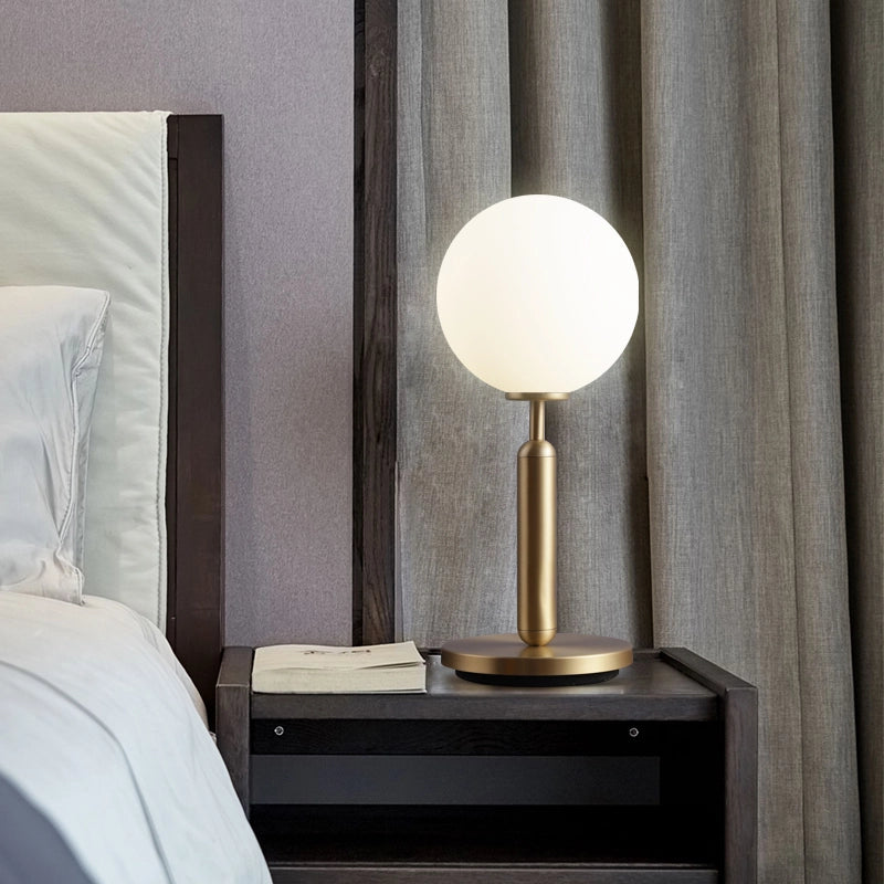 white matte brass table lamp