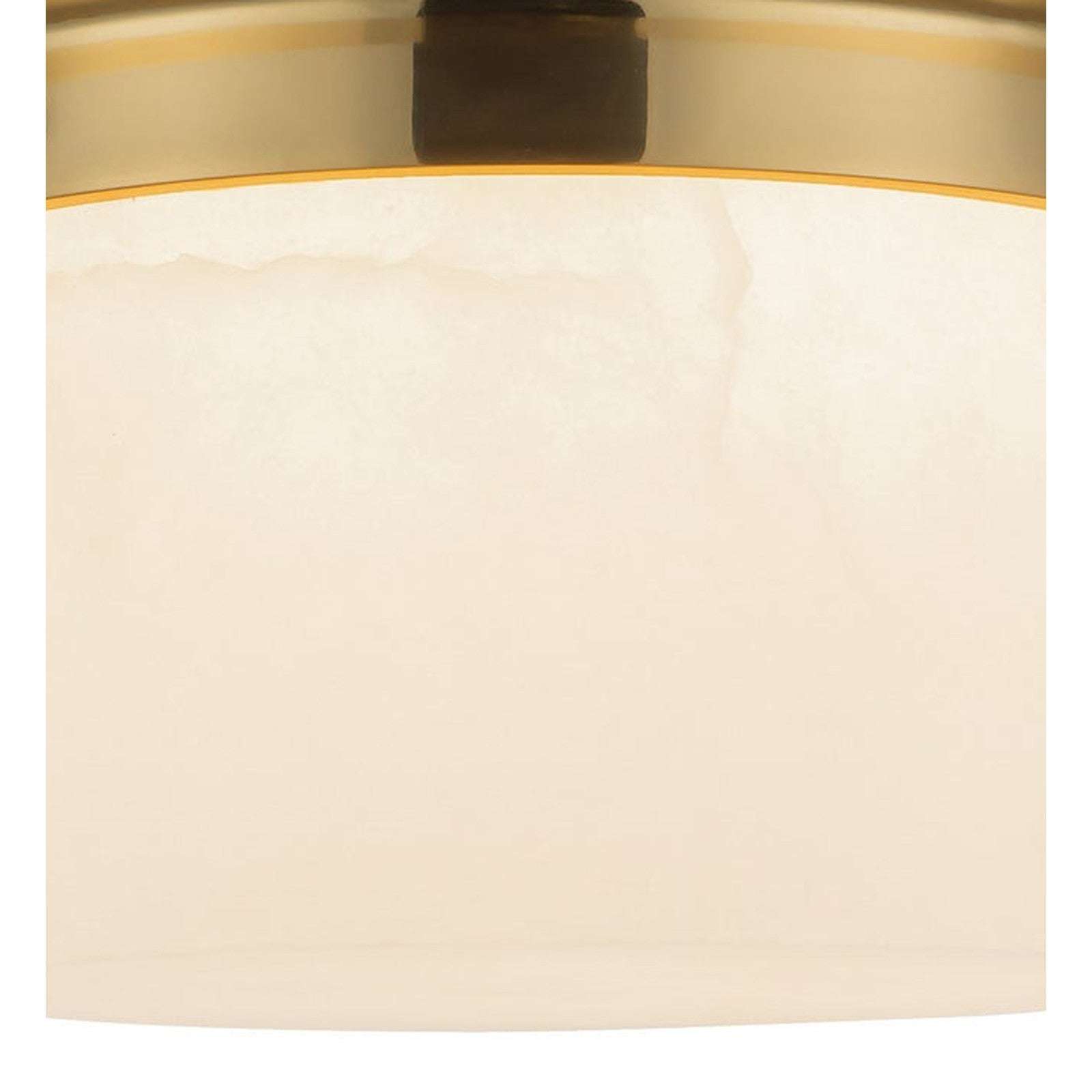 Linden Alabaster Two-Light Flush Mount — Natural Stone Ceiling Light with Warm Luminous Glow