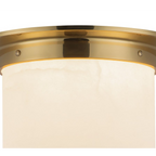 Linden Alabaster Two-Light Flush Mount — Natural Stone Ceiling Light with Warm Luminous Glow