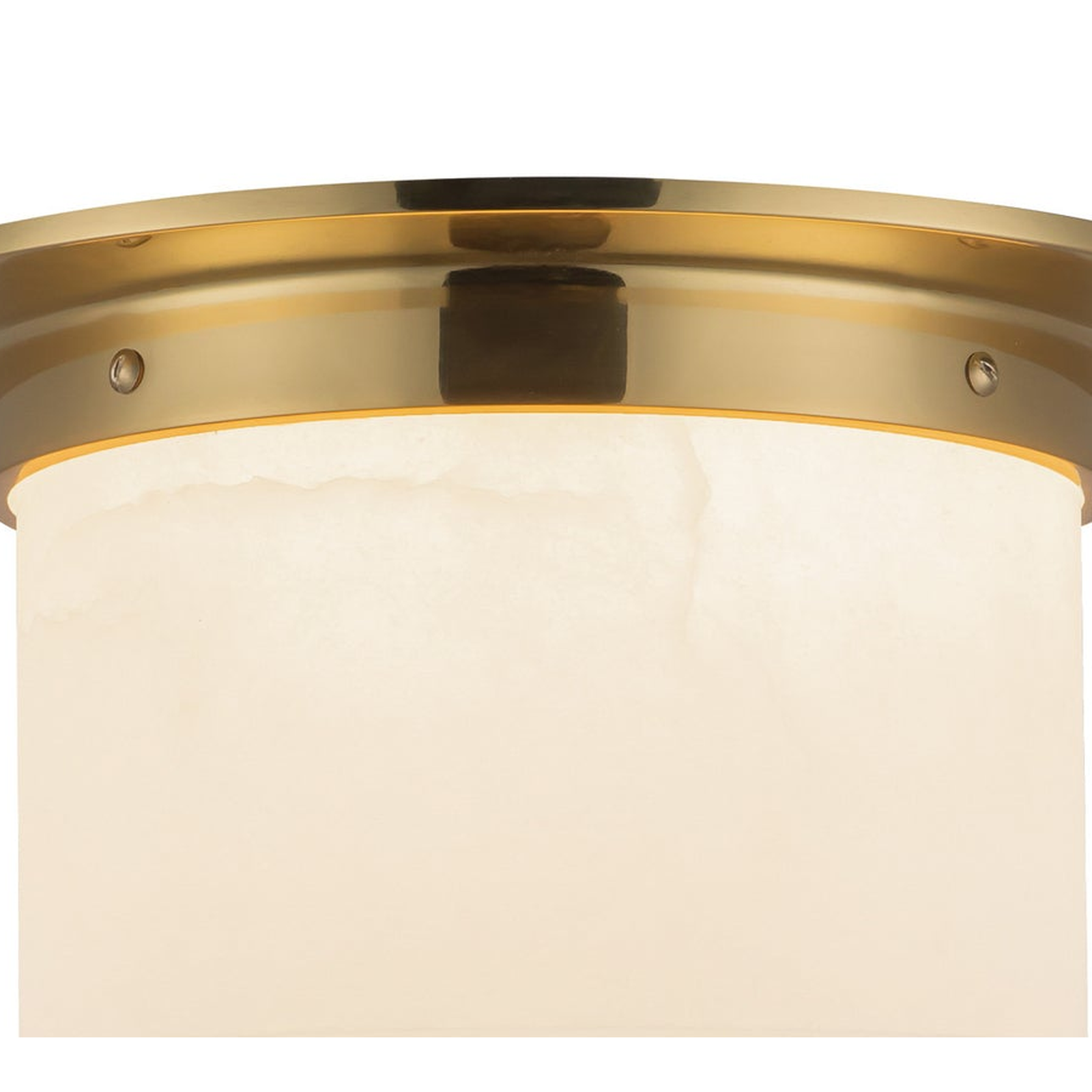 Linden Alabaster Two-Light Flush Mount — Natural Stone Ceiling Light with Warm Luminous Glow