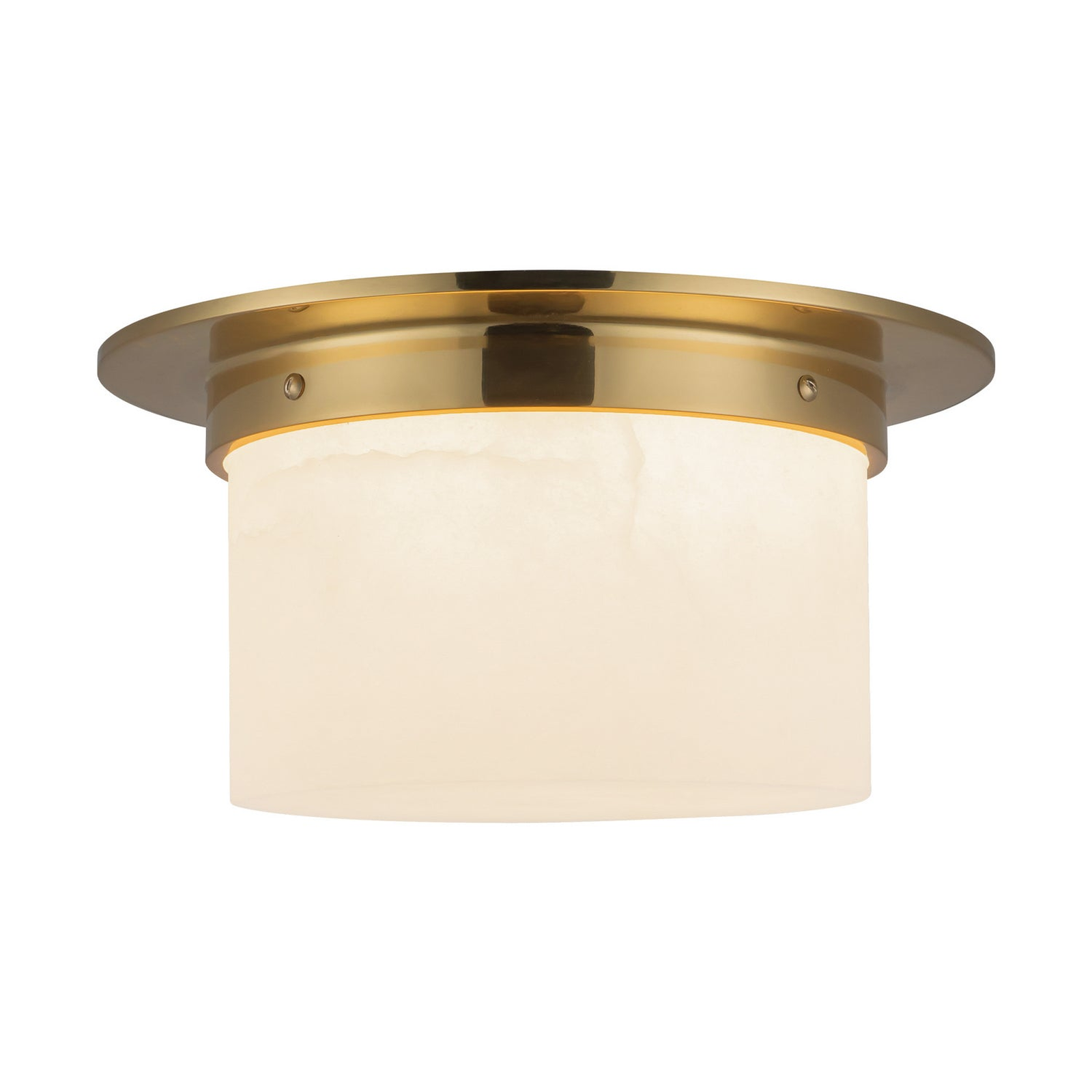 Linden Alabaster Two-Light Flush Mount natural stone ceiling light with dual alabaster shades and warm luminous glow in luxury bedroom interior