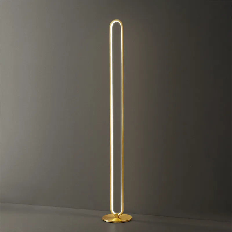 minimalist brass floor lamp