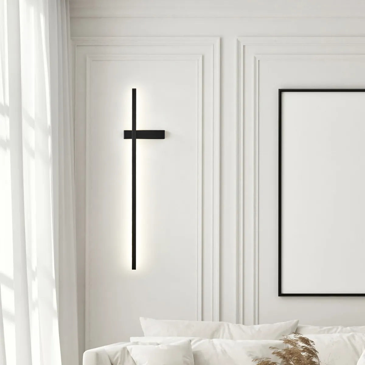 led black long wall sconces