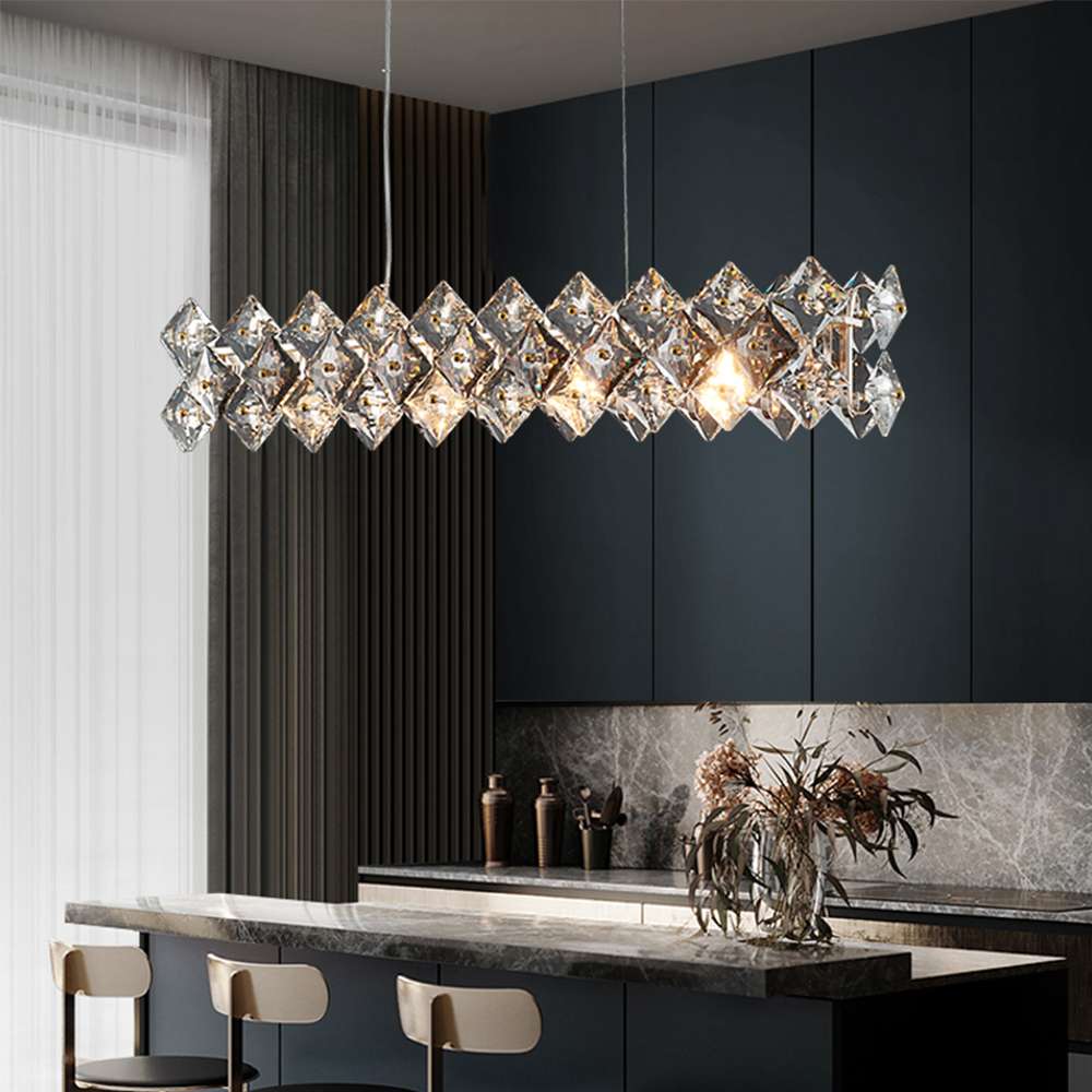 modern crystal linear chandelier