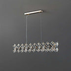 long crystal pendant light