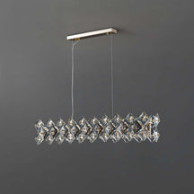 long crystal pendant light