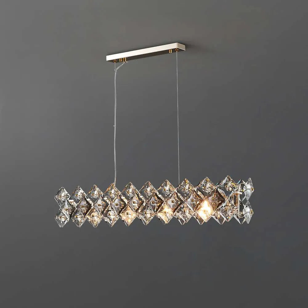 crystal linear pendant light