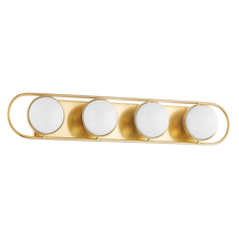 Lyra Aged Brass Globe Vanity Sconce - Warm Ambient Bathroom Light – view 14