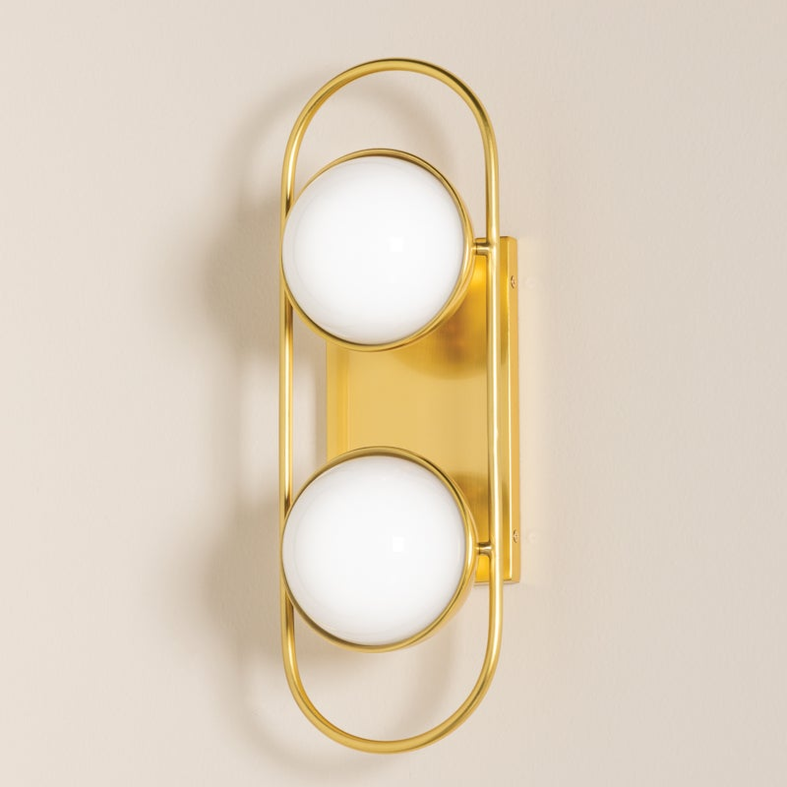 Lyra Aged Brass Globe Vanity Sconce - Warm Ambient Bathroom Light