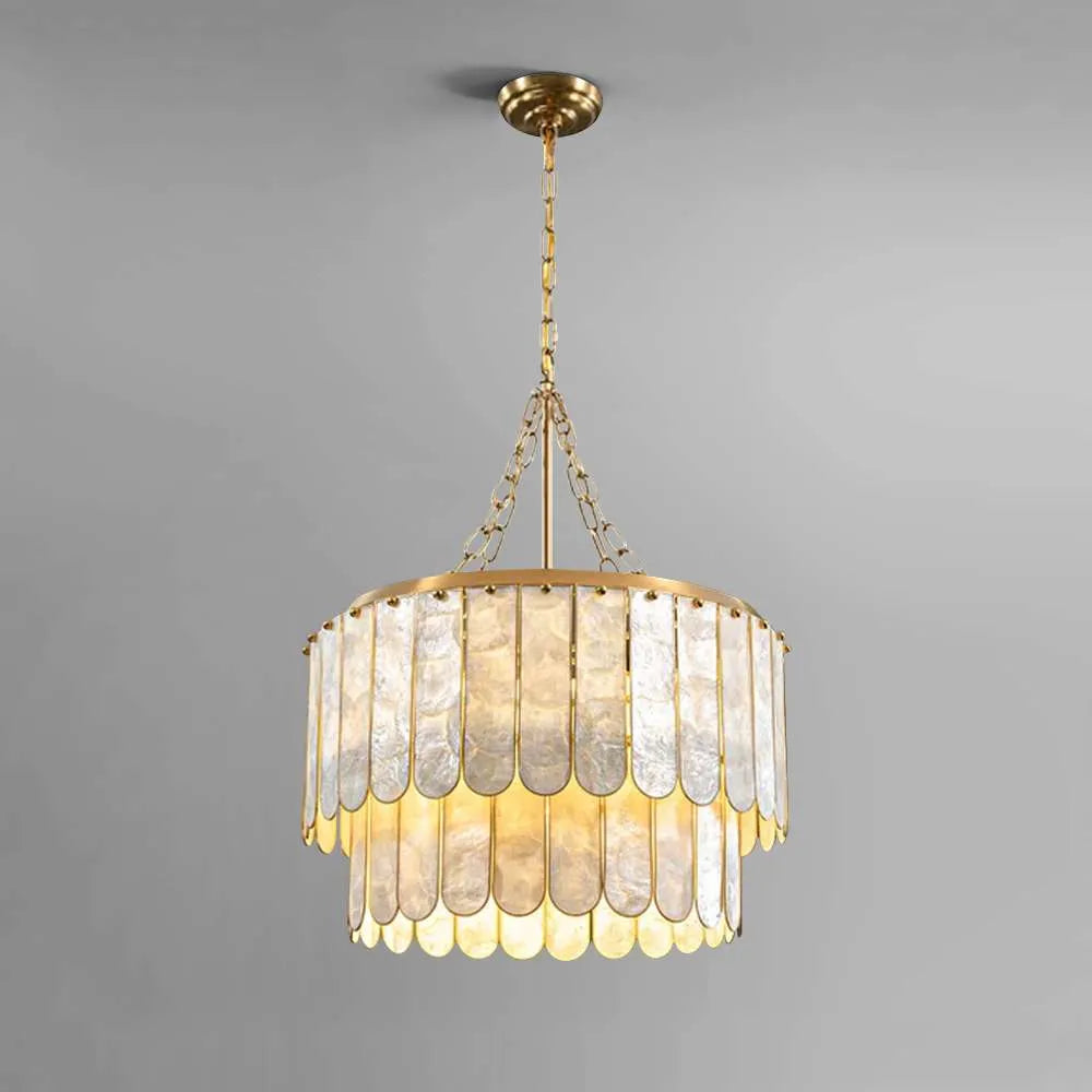 faceted capiz chandelier